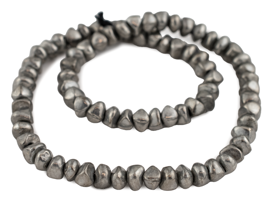 Silver Rugged Nugget Beads (5x8mm)