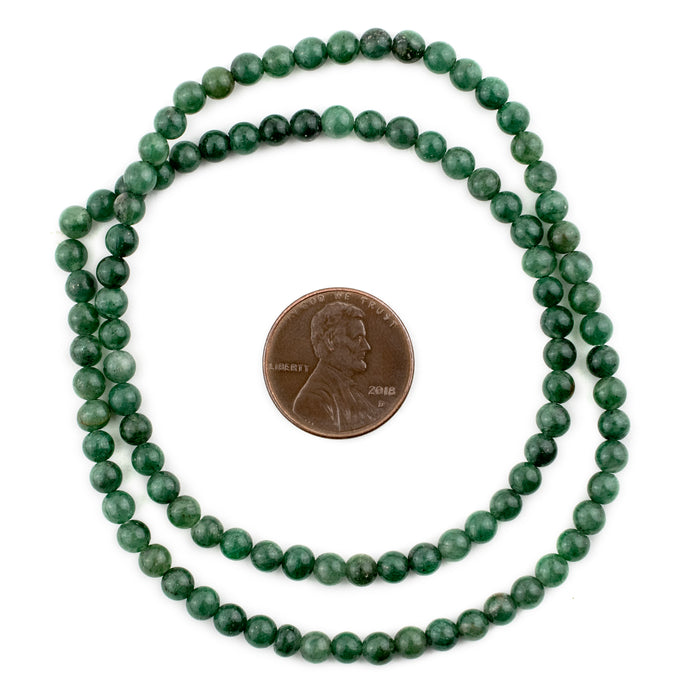 Vintage Round Green Aventurine Beads (4mm)