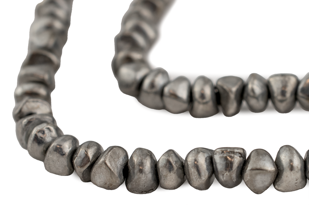 Silver Rugged Nugget Beads (5x8mm)
