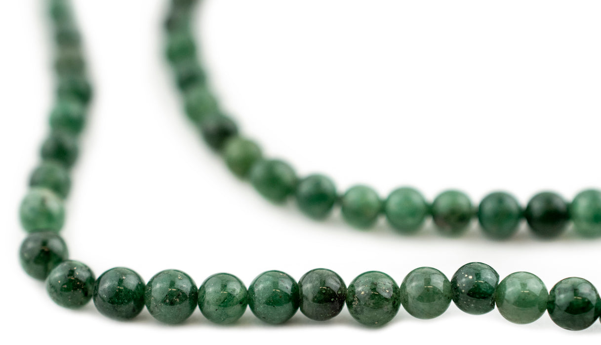 Vintage Round Green Aventurine Beads (4mm)