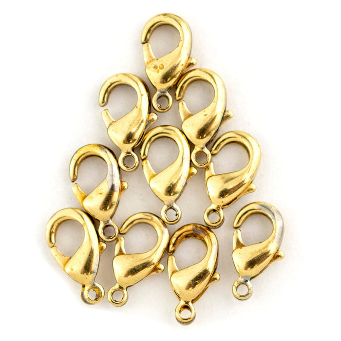 Brass Lobster Clasps (9.5mm, Set of 100) - The Bead Chest