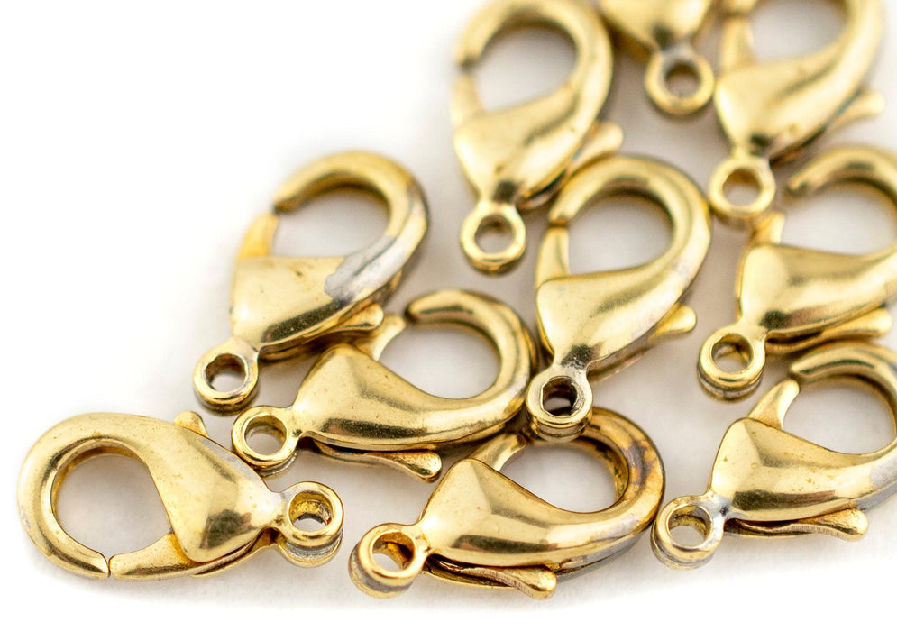 Brass Lobster Clasps (9.5mm, Set of 50) - The Bead Chest