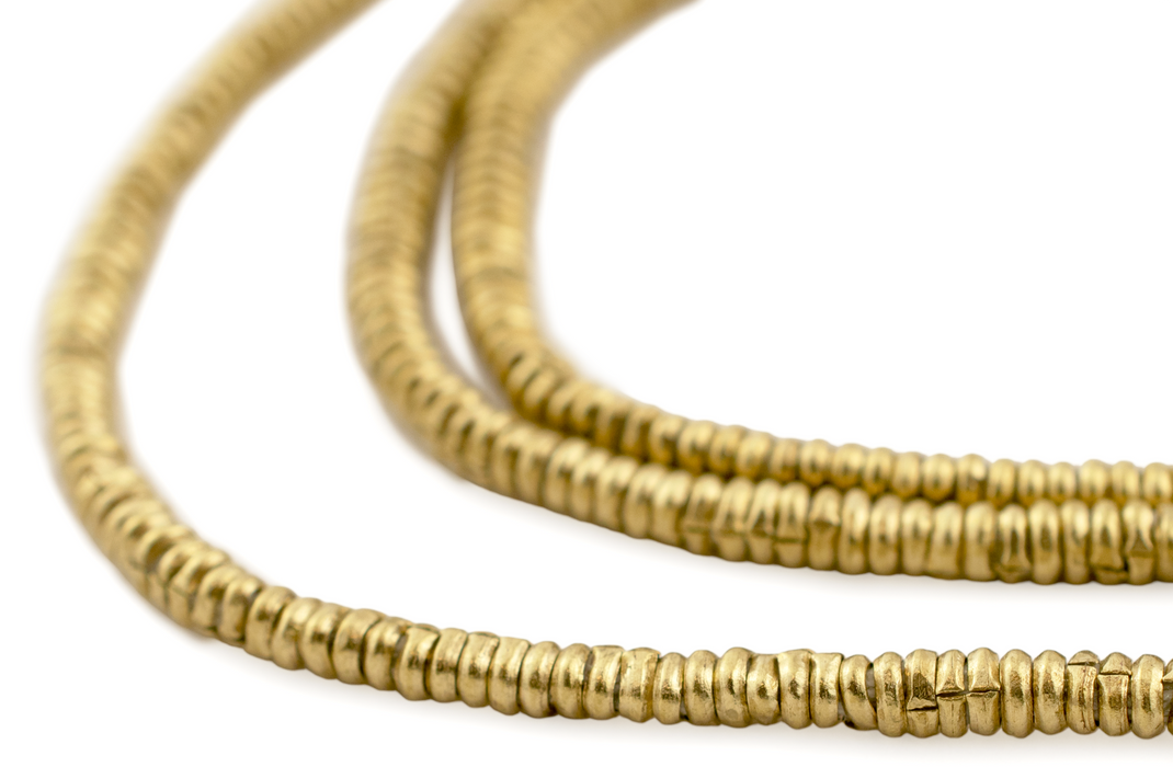 Brass Heishi Ethiopian Beads (2.5-3mm) - The Bead Chest