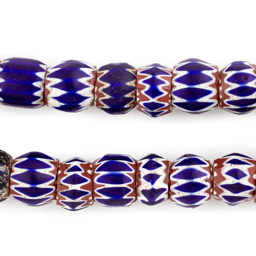 Antique Faceted Venetian Blue Chevron Beads - The Bead Chest