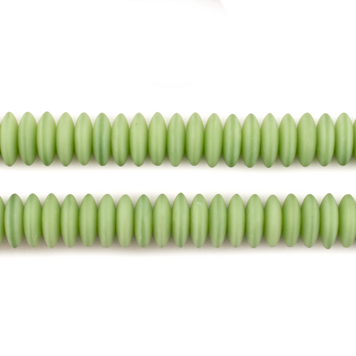Pistachio Green Matte Glass Saucer Beads (9mm) - The Bead Chest