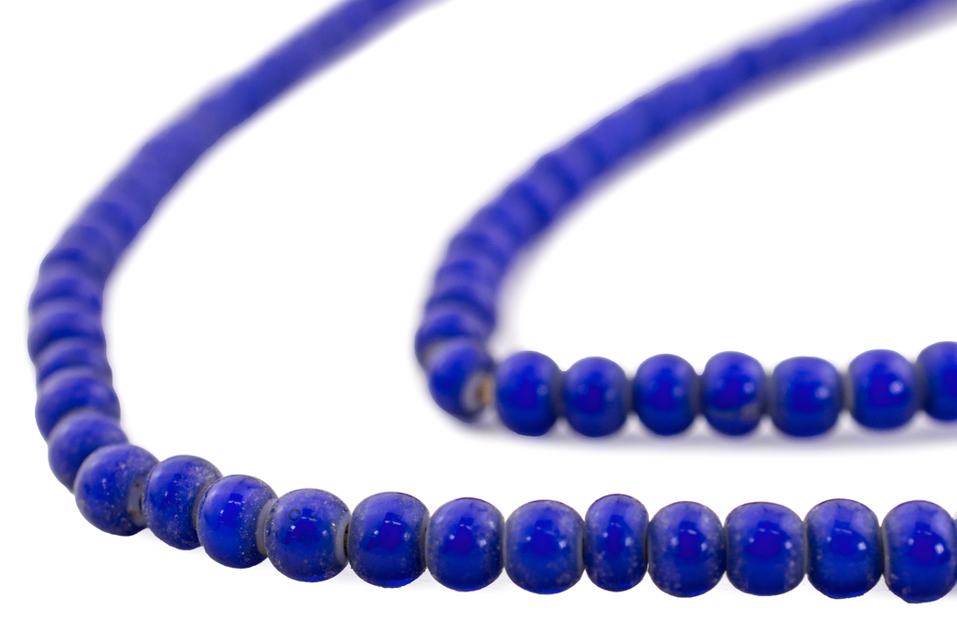 Blue White Heart Beads (4mm) - The Bead Chest