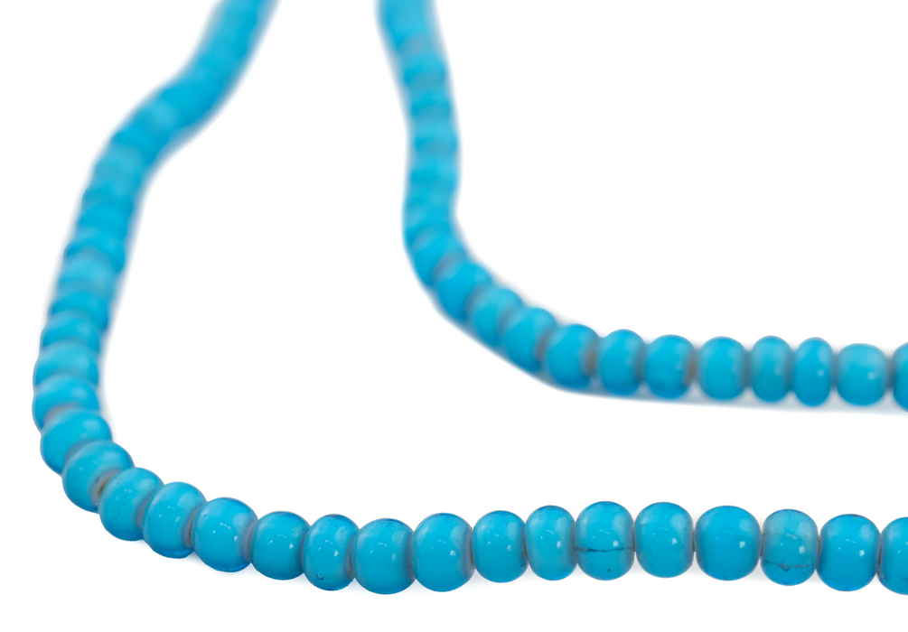 Turquoise White Heart Beads (4mm) - The Bead Chest