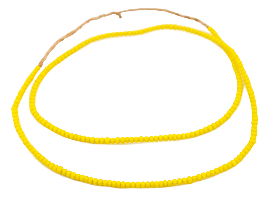 Yellow White Heart Beads (3mm) - The Bead Chest