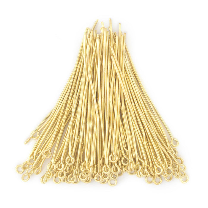 Gold 21 Gauge 2 Inch Eye Pins (Approx 500 pieces) - The Bead Chest