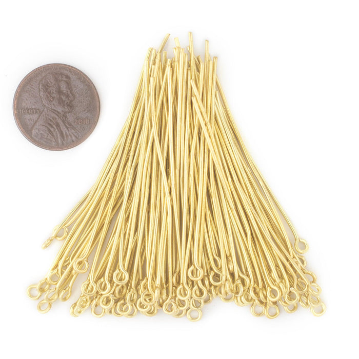 Gold 21 Gauge 2 Inch Eye Pins (Approx 500 pieces) - The Bead Chest