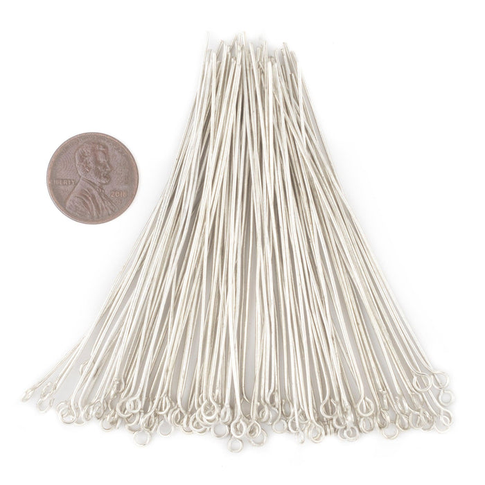 Silver 21 Gauge 3 Inch Eye Pins (Approx 500 pieces) - The Bead Chest