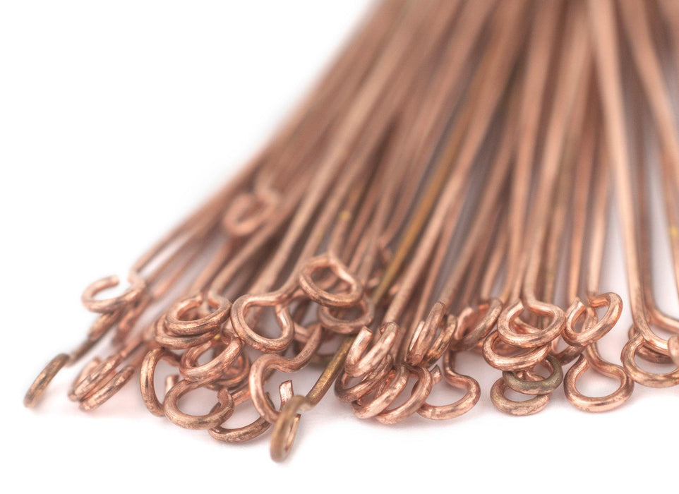 Copper 21 Gauge 3 Inch Eye Pins (Approx 500 pieces) - The Bead Chest