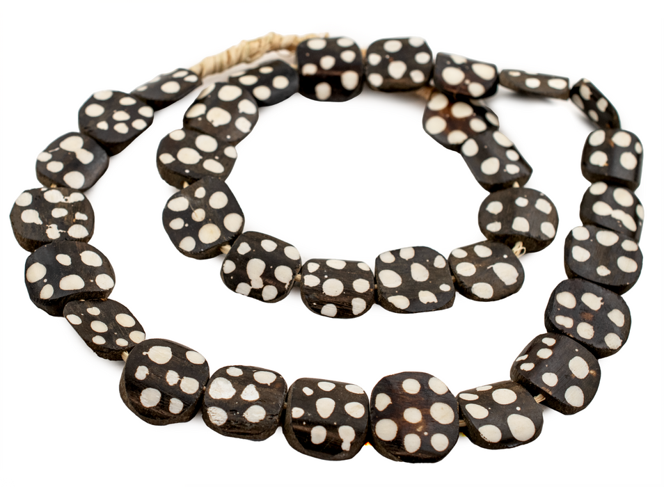 Polkadot Batik Bone Beads (Circular) - The Bead Chest