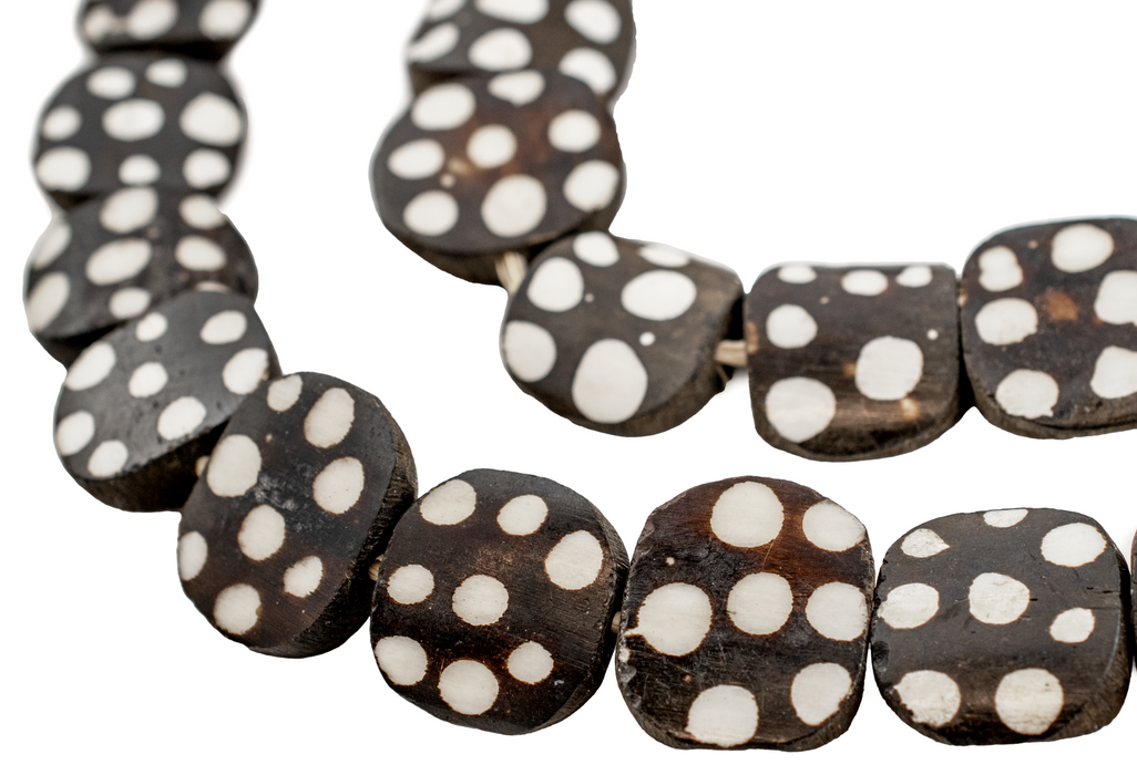 Polkadot Batik Bone Beads (Circular) - The Bead Chest