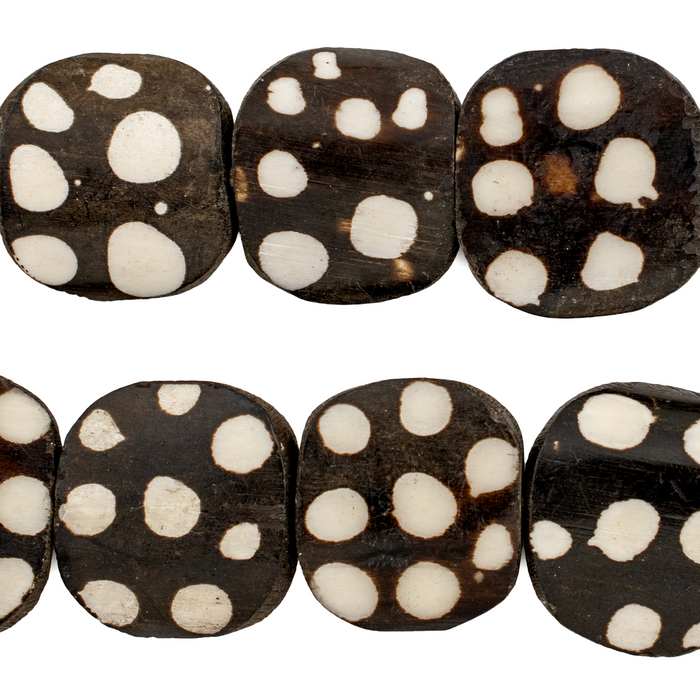 Polkadot Batik Bone Beads (Circular) - The Bead Chest