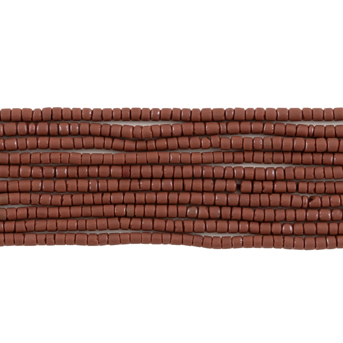Brick Brown Afghan Tribal Seed Beads (10 strands)