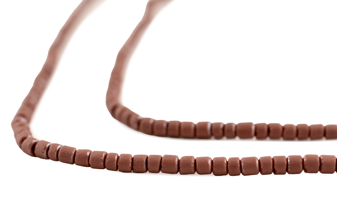 Brick Brown Afghan Tribal Seed Beads (10 strands)
