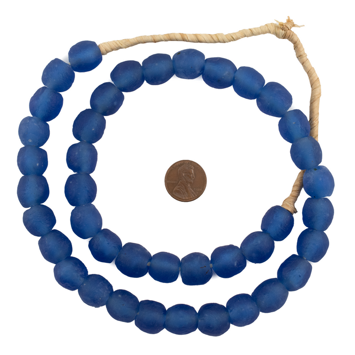 Blue Recycled Glass Beads (14mm)
