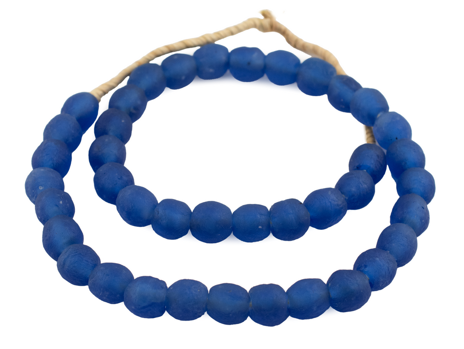 Blue Recycled Glass Beads (14mm)