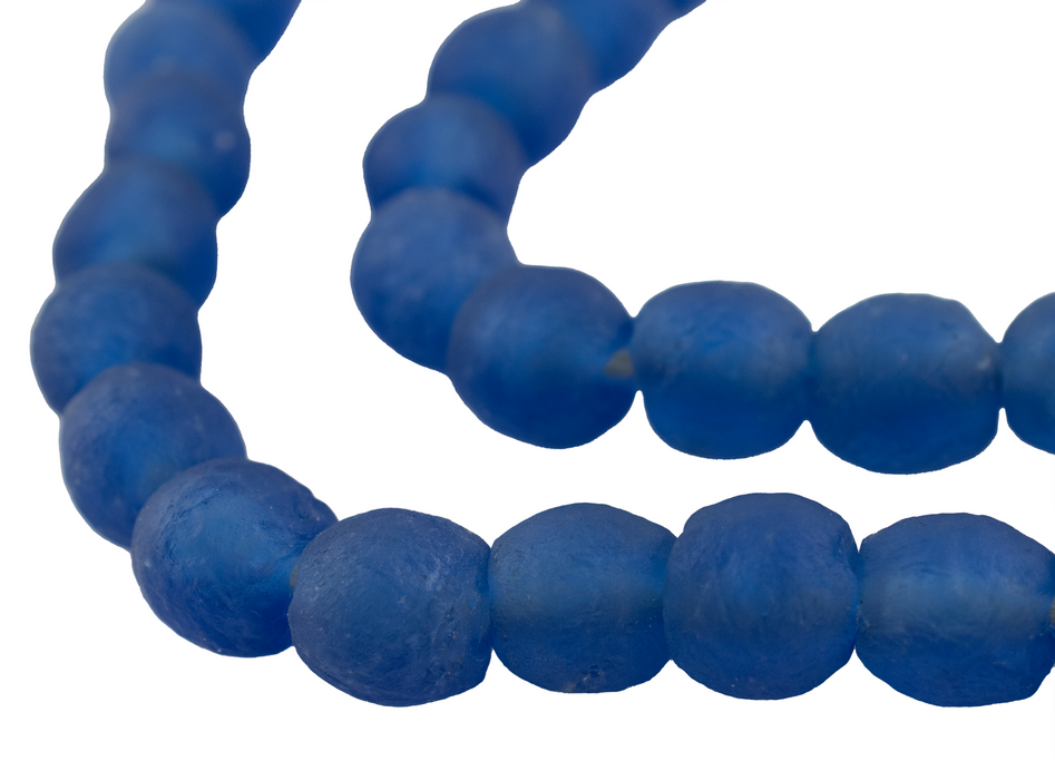Blue Recycled Glass Beads (14mm)