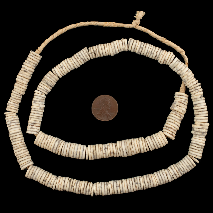 Ostrich Egg Shell Heishi, African Trade Beads - The Bead Chest