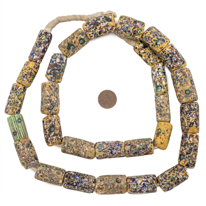 Jumbo Antique Venetian End of Day Beads #15765