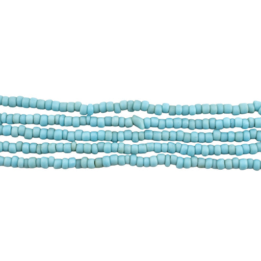 Bright Turquoise Java Glass Seed Beads (2.5mm, 48" Strand) - The Bead Chest