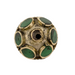 Emerald-Inlaid Afghan Tribal Silver Bead (20mm) - The Bead Chest