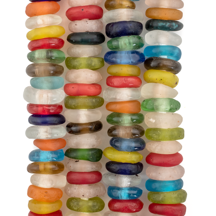 Mixed Rondelle Recycled Glass Beads - The Bead Chest