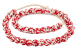 Crimson Red Fused Recycled Glass Beads (14mm) - The Bead Chest