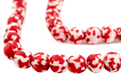 Crimson Red Fused Recycled Glass Beads (14mm) - The Bead Chest