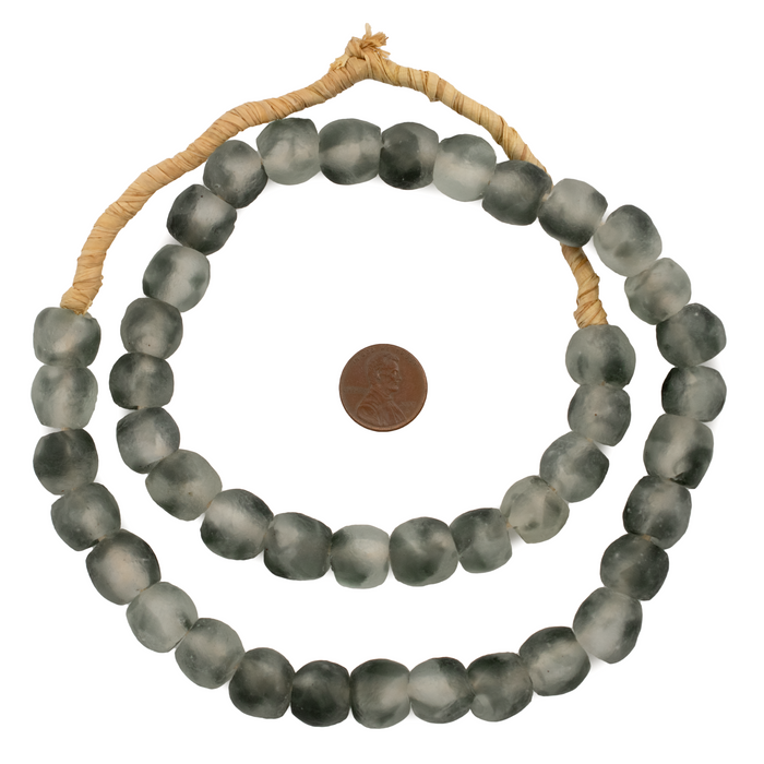 Grey Mist Recycled Glass Beads (14mm) - The Bead Chest