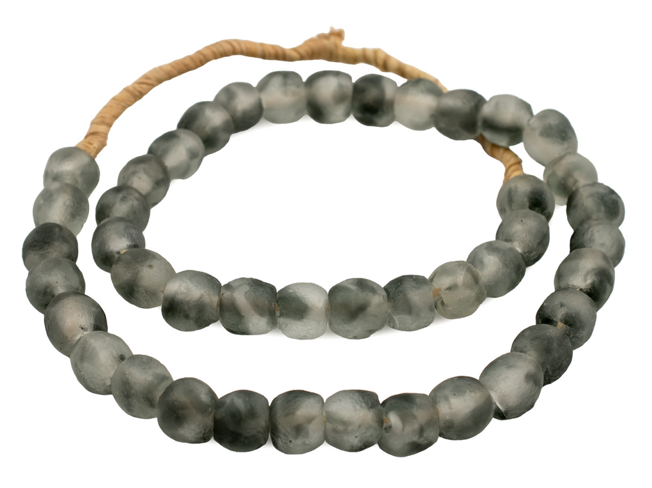 Grey Mist Recycled Glass Beads (14mm) - The Bead Chest