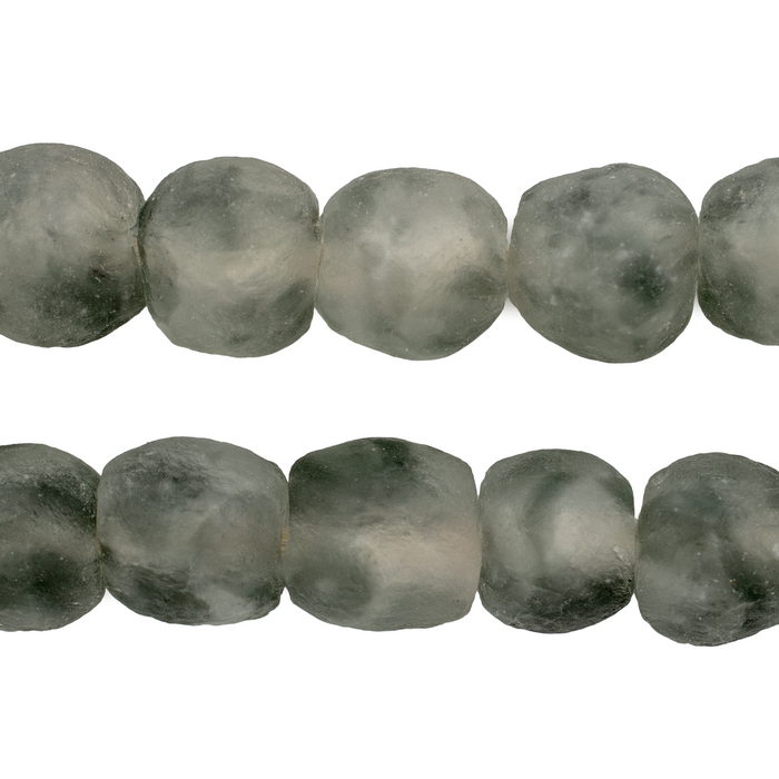 Grey Mist Recycled Glass Beads (14mm) - The Bead Chest