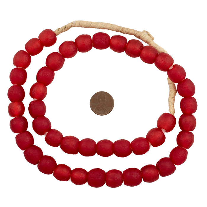 Red Recycled Glass Beads (14mm) - The Bead Chest