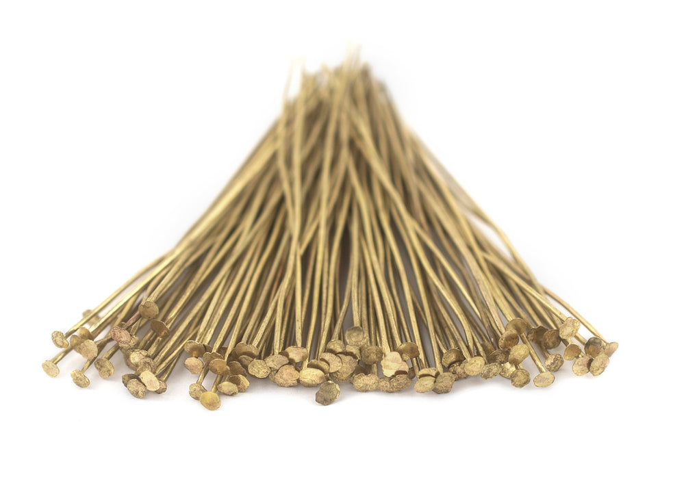 Brass 21 Gauge 2.5 Inch Head Pins (Approx 500 pieces) - The Bead Chest