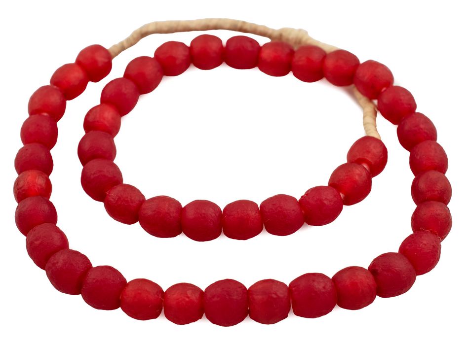 Red Recycled Glass Beads (14mm) - The Bead Chest