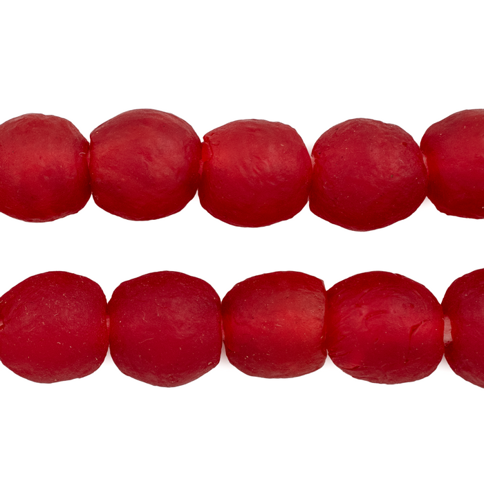 Red Recycled Glass Beads (14mm) - The Bead Chest