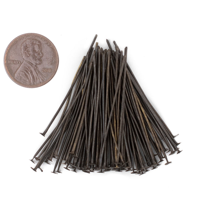 Antiqued Brass 21 Gauge 1.5 Inch Head Pins (Approx 500 pieces) - The Bead Chest