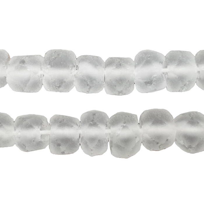 Clear Faceted Recycled Java Sea Glass Beads - The Bead Chest