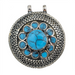 Turquoise Blue Inlaid Afghan Silver Pendant - The Bead Chest