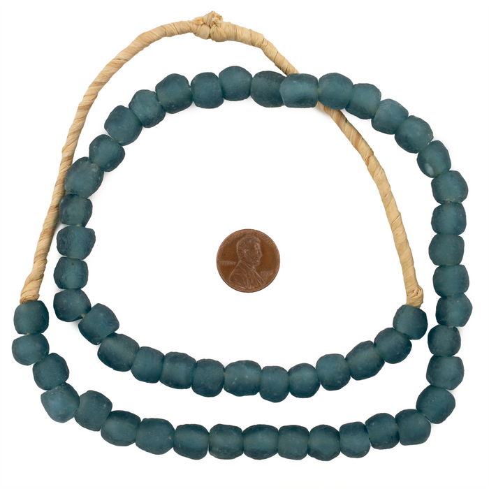 Teal Recycled Glass Beads (11mm) - The Bead Chest