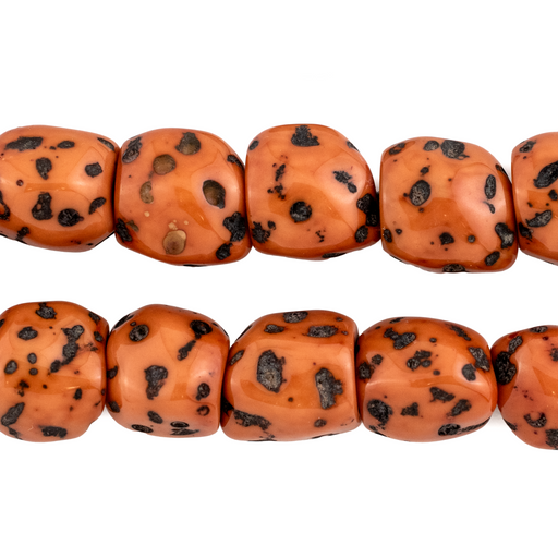 Pumpkin Orange Speckled Resin Nugget Beads - The Bead Chest