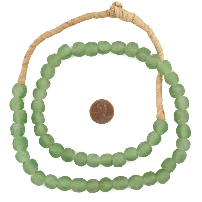 Light Green Recycled Glass Beads (11mm) - The Bead Chest