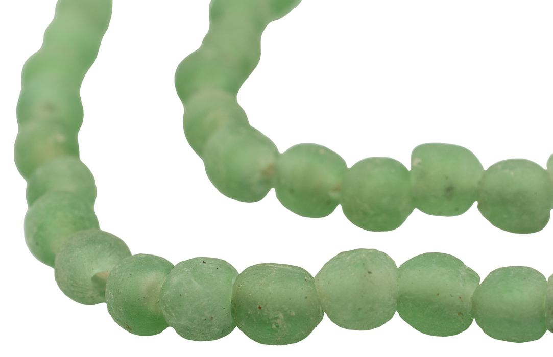 Light Green Recycled Glass Beads (11mm) - The Bead Chest