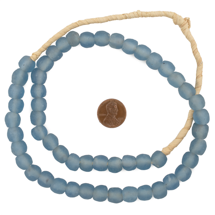 Light Blue Recycled Glass Beads (11mm) - The Bead Chest