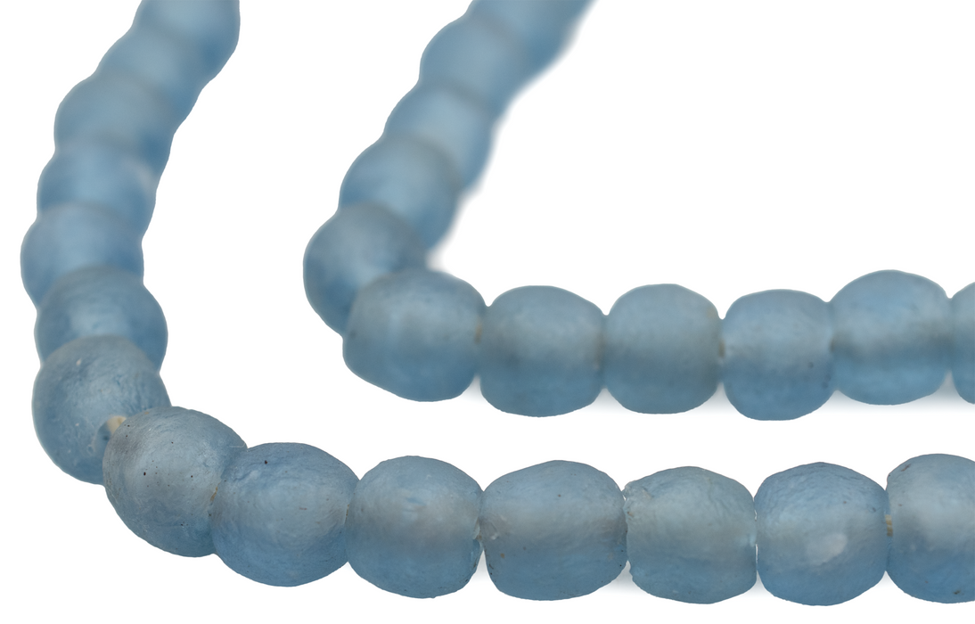 Light Blue Recycled Glass Beads (11mm) - The Bead Chest