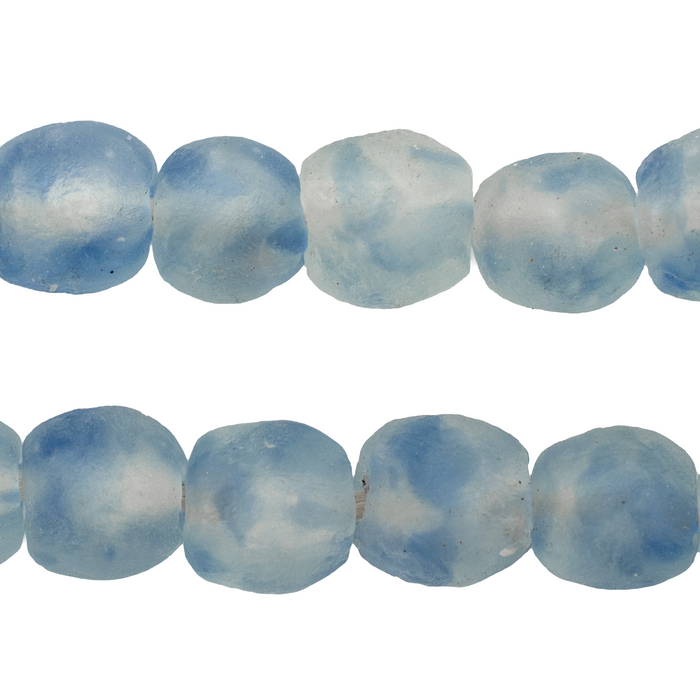 Blue Swirl Recycled Glass Beads (14mm) - The Bead Chest