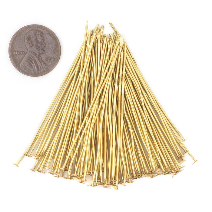 Gold 21 Gauge 2 Inch Head Pins (Approx 500 pieces) - The Bead Chest