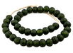 Forest Green Recycled Glass Beads (18mm) - The Bead Chest